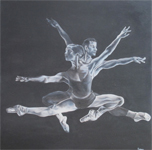 danzatori, ballerini, arte, olio su tela, prezioso